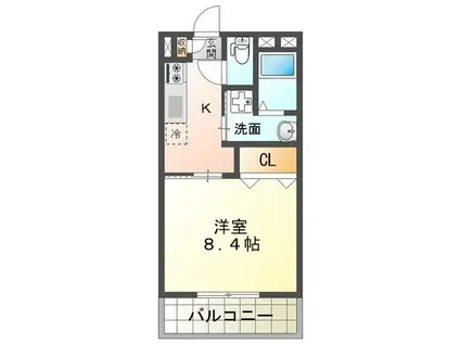 ＪＲ紀勢本線 松阪駅 徒歩20分 3階建 築9年(1K/2階)の間取り写真