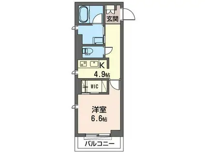 フェリーチェ(1K/2階)の間取り写真