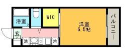 FLAT福井B棟(1K/1階)の間取り写真