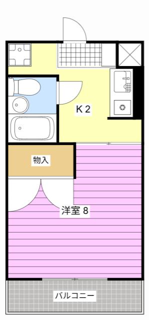 グランパレI(1K/4階)の間取り写真