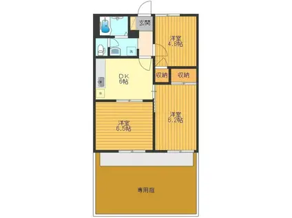 サンレイク中央(3DK/1階)の間取り写真