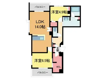 グランメゾン本山(2LDK/3階)の間取り写真