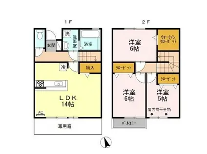 ジュエルハイツ(3LDK/1階)の間取り写真