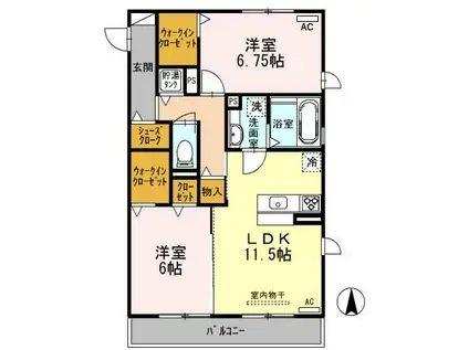 パナメーラ(2LDK/2階)の間取り写真