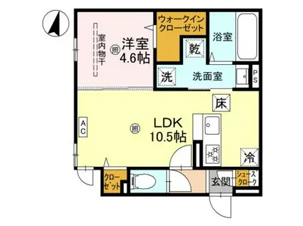 D-GRACE秋月(1LDK/1階)の間取り写真