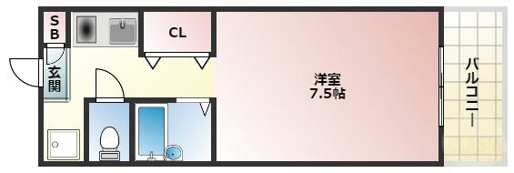 メゾン稲津1(1K/4階)の間取り写真