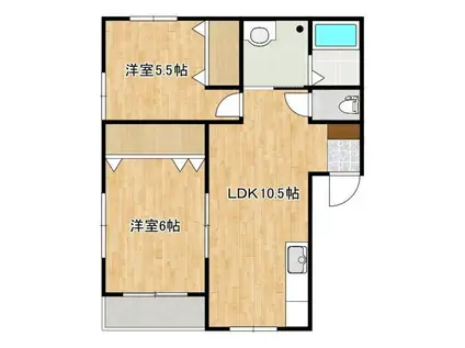 エル・ドラド(2LDK/2階)の間取り写真