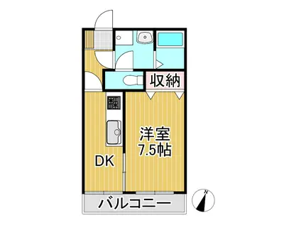 第2コーポ江頭(1LDK/1階)の間取り写真