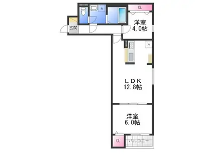 FSTYLE東港町(1SLDK/1階)の間取り写真
