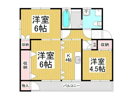 岡田マンション(3K/1階)の間取り写真
