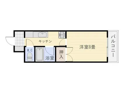 ファインビュー高麗(1K/4階)の間取り写真