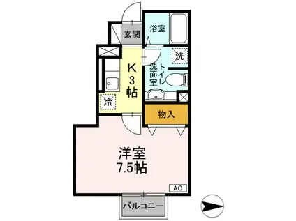 エクセレント大沼(1K/1階)の間取り写真