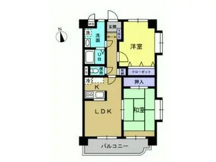 ピュアハウス・K(2LDK/3階)の間取り写真