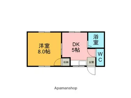 ハイツミヤタ(1DK/2階)の間取り写真