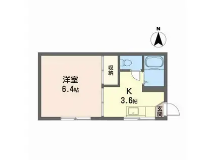 メゾンノエル(1K/1階)の間取り写真