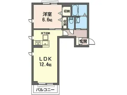 グランドミールE(1LDK/1階)の間取り写真