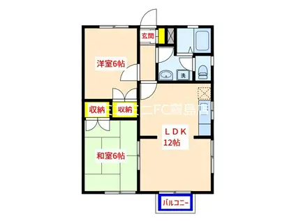 ウエストガーデン(2LDK/2階)の間取り写真