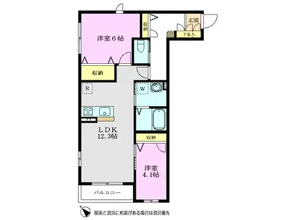 ソフィア(2LDK/2階)の間取り写真