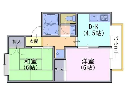 セジュール藤(2DK/2階)の間取り写真