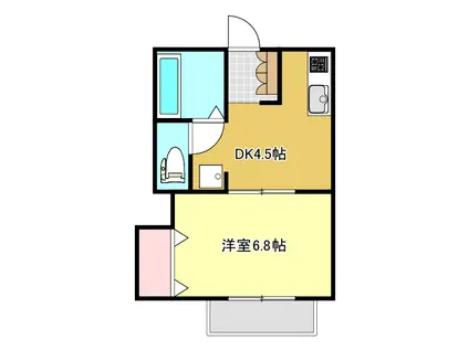 セジュールMIYA(1DK/1階)の間取り写真