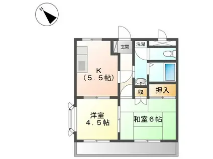 アスパラ館(2K/2階)の間取り写真