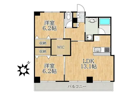 ライヴス行徳(2LDK/4階)の間取り写真