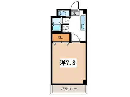 ノースヒルズ壱番館(1K/2階)の間取り写真