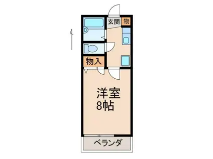 ヴィラ・サンライズA サウス(1K/1階)の間取り写真