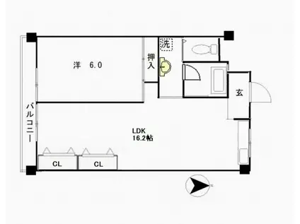 TREASURE HOUSE(1LDK/3階)の間取り写真