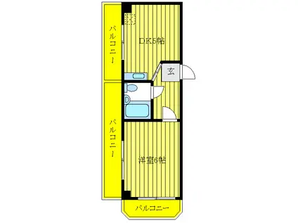 カーサ・えすきな(1DK/2階)の間取り写真