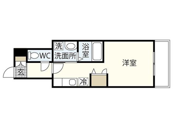 月光東蟹屋(ワンルーム/3階)の間取り写真