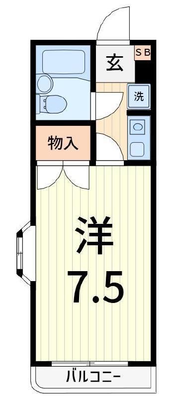 フラワーシティー(1K/1階)の間取り写真