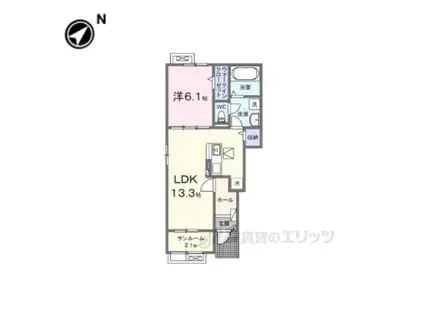 キング・ヒルズⅠ(1LDK/1階)の間取り写真