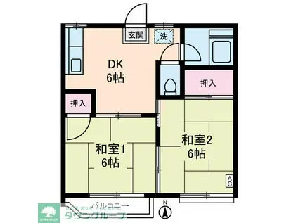 コーポ・5(2DK/2階)の間取り写真