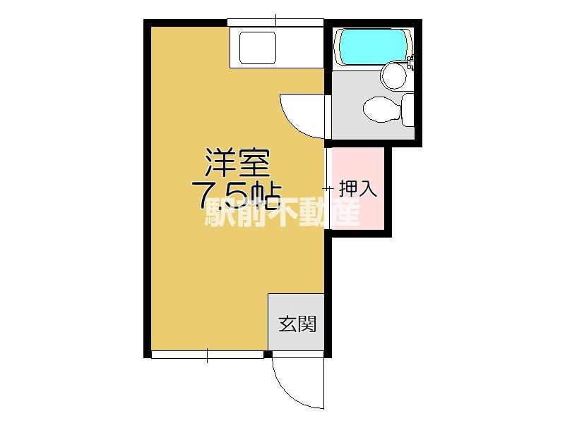 アパートメント 12(ワンルーム/2階)の間取り写真