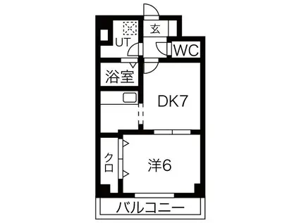 ライラック ウインド(1DK/2階)の間取り写真