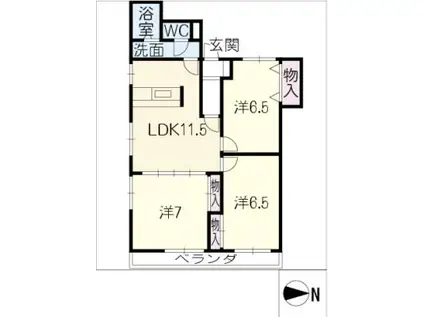 マンション ビクトリー(3LDK/3階)の間取り写真