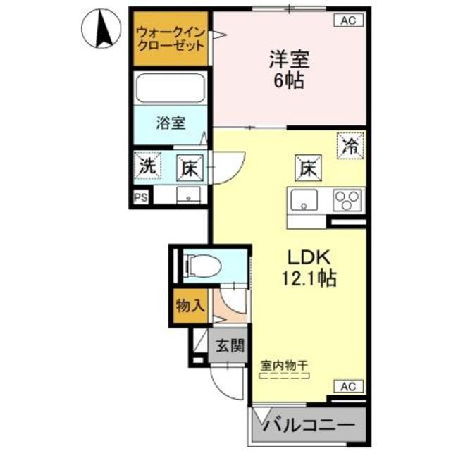 PRENDRE SOPHIA(1LDK/1階)の間取り写真