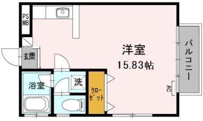 ハピネス本郷(ワンルーム/1階)の間取り写真