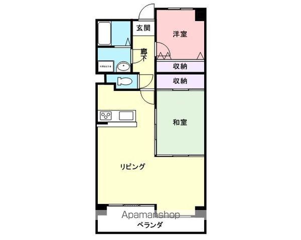 グリーンヒル波分(2LDK/8階)の間取り写真