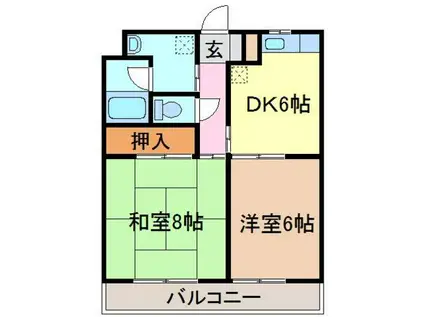 エスペランサI(2DK/3階)の間取り写真