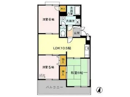 サンフロンティア(3LDK/2階)の間取り写真