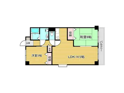 フォレスト壱番館(2LDK/2階)の間取り写真