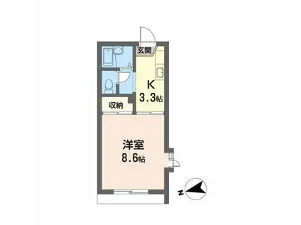 COZYALLEYA(1K/1階)の間取り写真