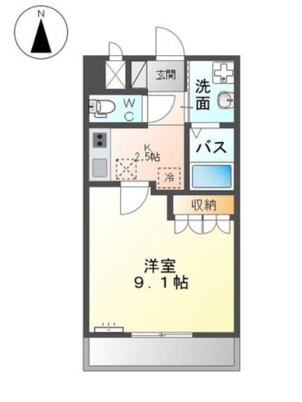 グレイシャス(1K/1階)の間取り写真