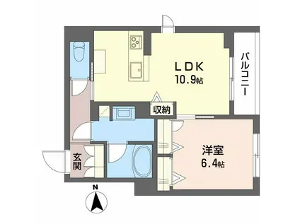 SONS(1LDK/1階)の間取り写真