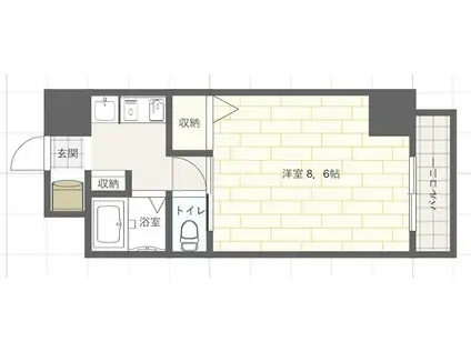 カサ・デ・フローレス(1K/5階)の間取り写真