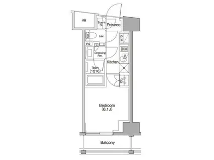 ザ・パークハビオSOHO代々木公園(1K/6階)の間取り写真