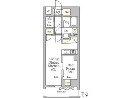 アジールコート松濤-(1LDK/3階)の間取り写真