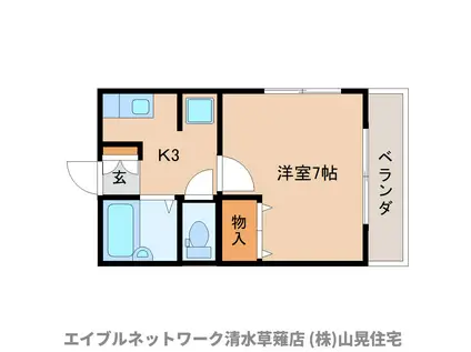 ツインリーブスA(1K/1階)の間取り写真